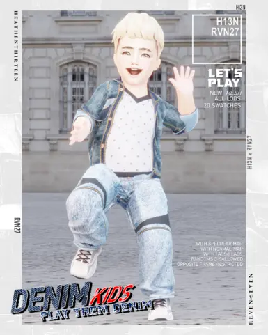 幼儿膝盖拉链皮补丁机车牛仔牛仔裤