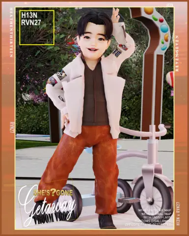 幼儿宽松款皮牛仔裤