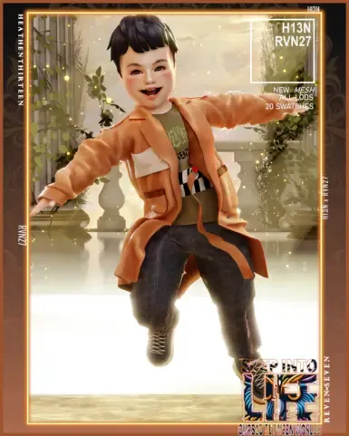 幼儿长款皮革风衣和图案T恤
