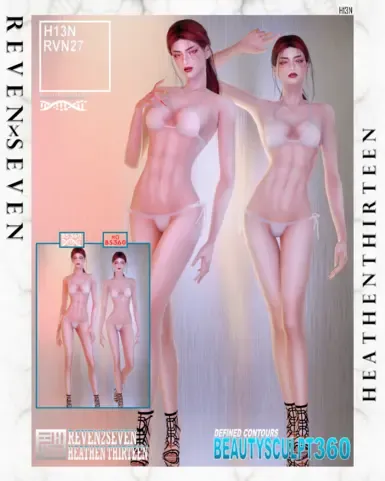 来自BeautySculpt360的女性全身塑形高光效果(纹身)
