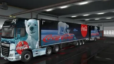 圣诞可口可乐熊组合皮肤 DAF XF E6 - 所有权拖车