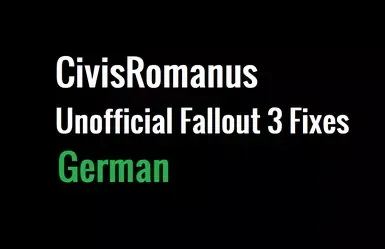 CivisRomanus 非官方《辐射3》修复补丁 1.62 - 德语版