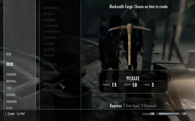 可制作的斧头和镐