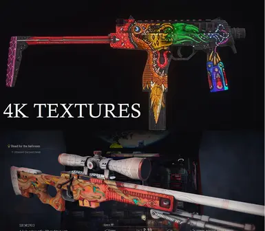 冲锋枪 TMP 和 AWP 狙击步枪 M1903 4K