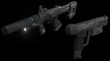 光环3:地狱伞兵武器 - 消音冲锋枪与自动手枪