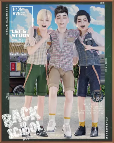 男孩垂挂式背带及膝校服短裤