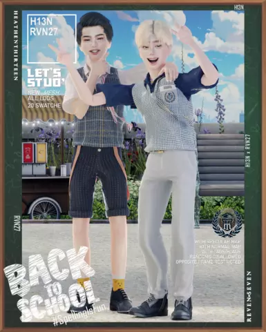 男孩修身纽扣衬衫背心校服