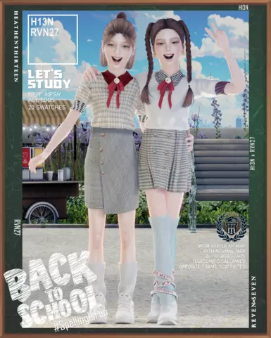 女生高腰上衣 蝴蝶结珍珠胸针校服