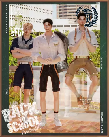 悬挂式及膝校服短裤