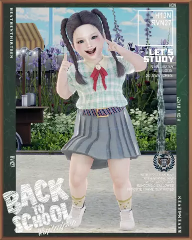 幼儿高腰上衣
蝴蝶结系带
珍珠胸针
校服