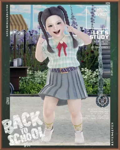 幼儿高腰上衣
蝴蝶结系带
珍珠胸针
校服