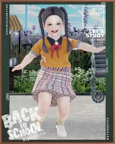 幼儿百褶中长A字带腰带校服裙