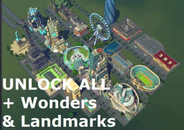 unlock all 解锁所有奇观与地标建筑