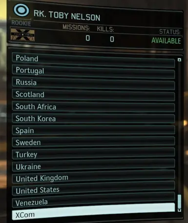 XCom 国家旗帜