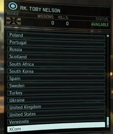 XCom 国家旗帜