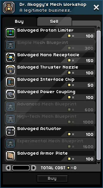 (1.4.4) 阿卡吉博士的机甲商店