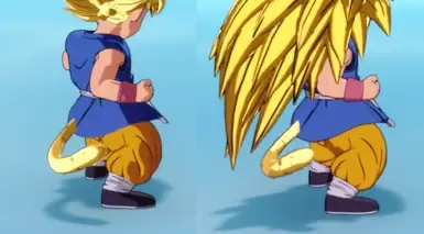 悟空(GT)超级赛亚人和超级赛亚人3的金色尾巴