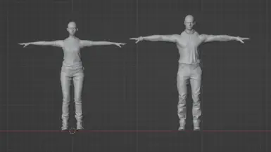 T-Pose 模型模板（格蕾丝和里昂）