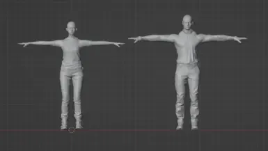 T-Pose 模型模板（格蕾丝和里昂）
