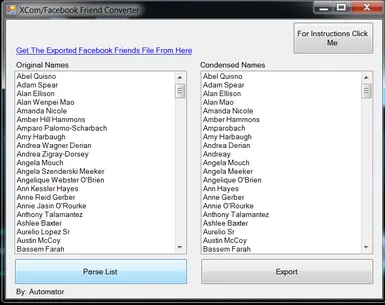 XCom Facebook Exporter