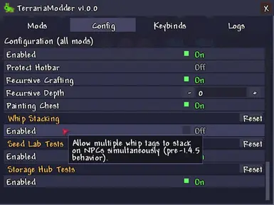撤销鞭子叠加削弱修改 (TerrariaModder)