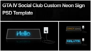 GTA IV Social Club 定制霓虹灯牌PSD模板