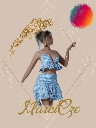 OUTFIT 7 格子上衣与裙子套装