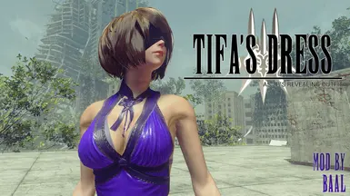 蒂法的紫色礼服作为2B的暴露装束(需要DLC)
