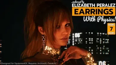 Kwek的获得Elizabeth Peralez认可的耳环,带有物理效果 - 为EquipmentEX设计 - 需要ArchiveXL和TweakXL