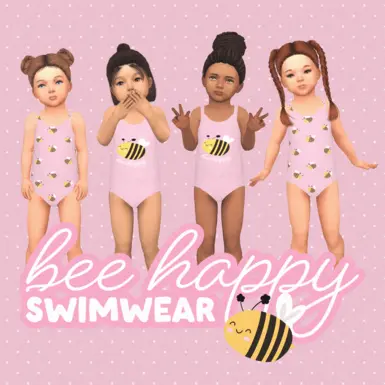 Bee Happy泳装 粉色幼儿款