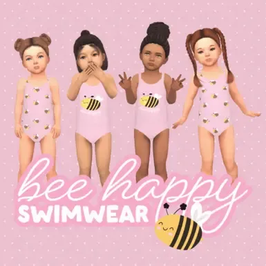 Bee Happy泳装 粉色幼儿款