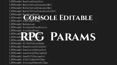 控制台可编辑 RpgParams