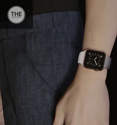 Apple Watch 玫瑰金铝金属表壳 米色运动表带