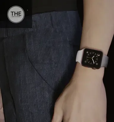 Apple Watch 玫瑰金铝金属表壳 米色运动表带