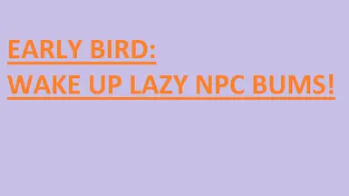 早期鸟 NPC 日程表