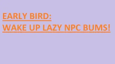 早期鸟 NPC 日程表