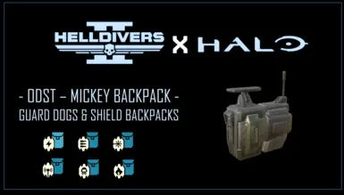 Halo ODST - 米奇背包 - 护卫犬与盾牌替换器