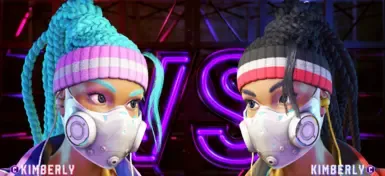 kimberly 戴着防毒面具