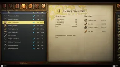 亨利标志性盔甲打造图纸