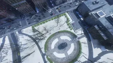 白雪覆盖的植被与道路