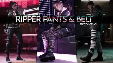 Ripper 裤子与腰带 - 女性男性 V (ArchiveXL)