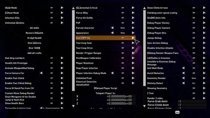 dying light 2 开发者菜单 仅限玩家模式