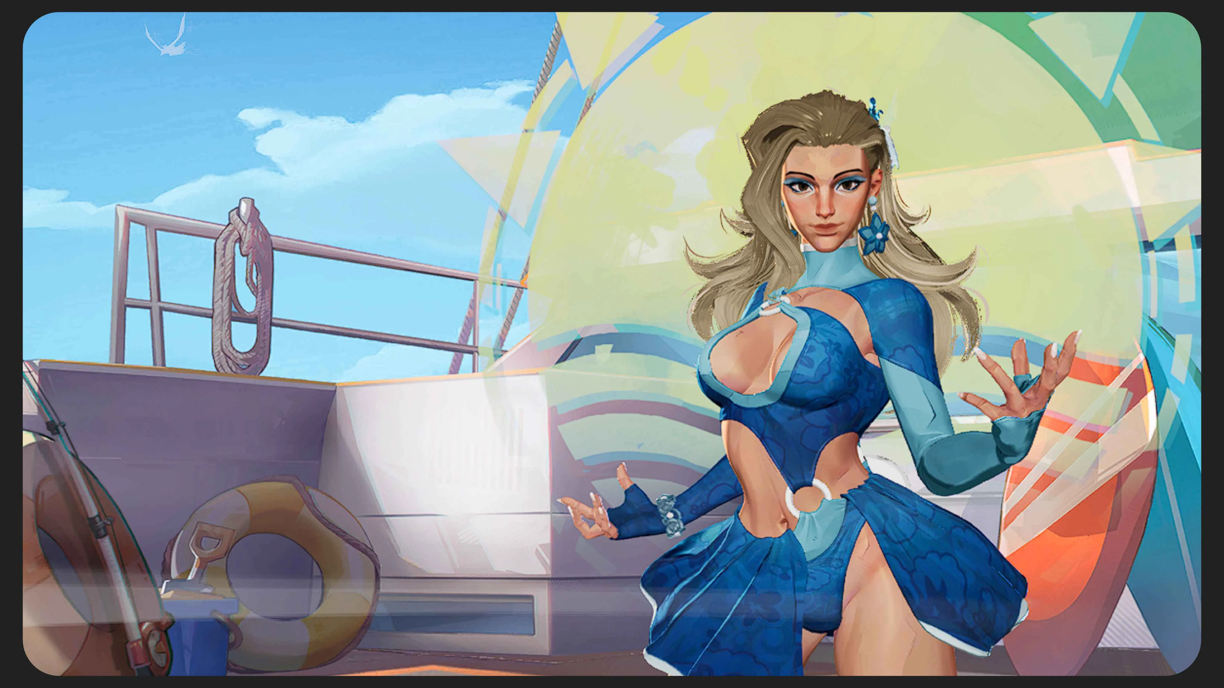 蓝色重新纹理 用于 Taylorlinnay 的 隐形女 模组