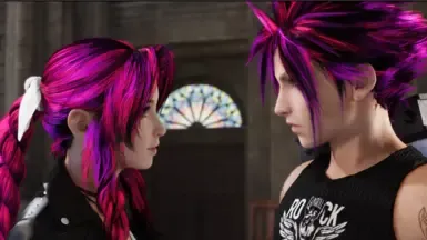 Aerith:头发渐变,Cloud:Tifa