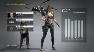替换Female DD士兵巴拉克拉法帽上的Quiet的头