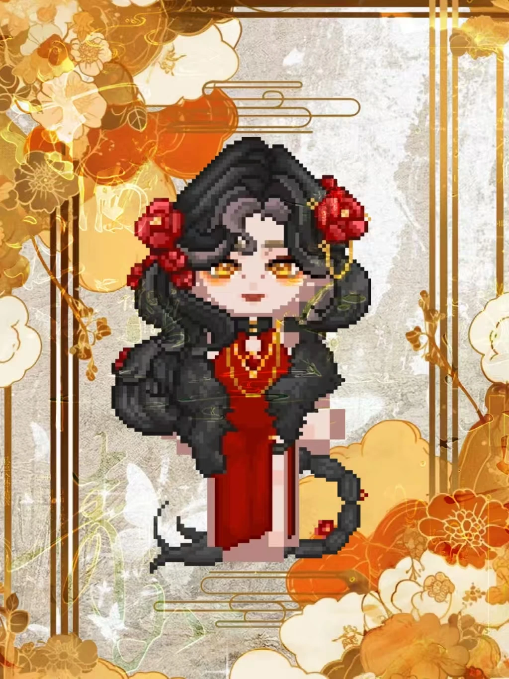 红色中国风服饰