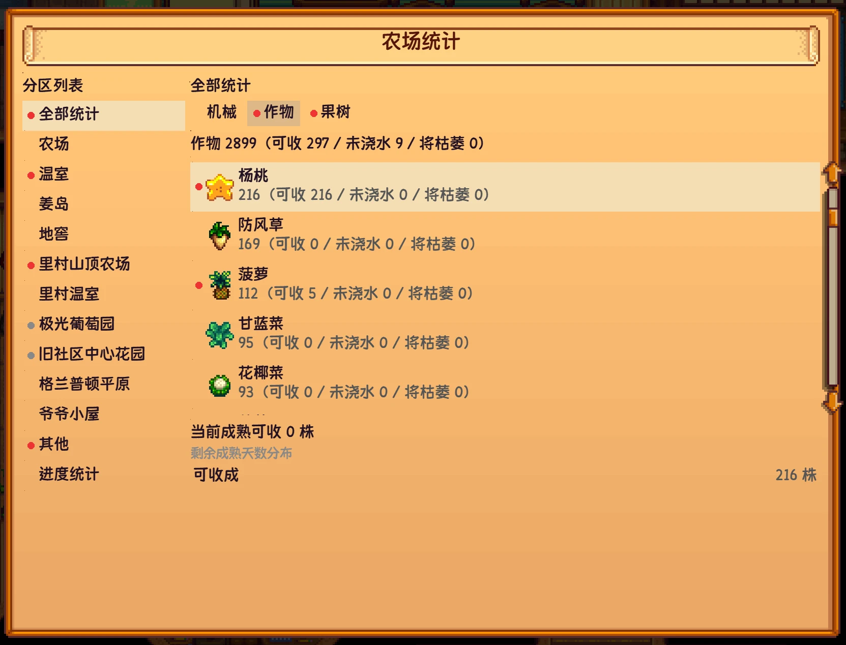 农庄统计