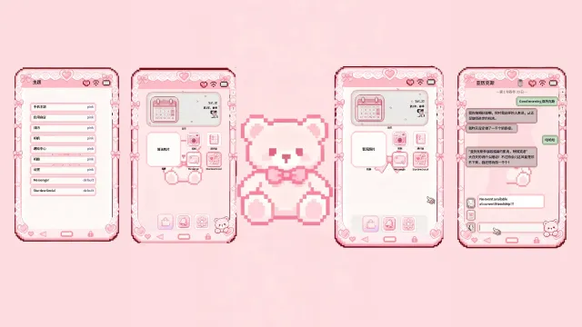 粉色蝴蝶结主题2.0 for 智能手机(自定义皮肤)