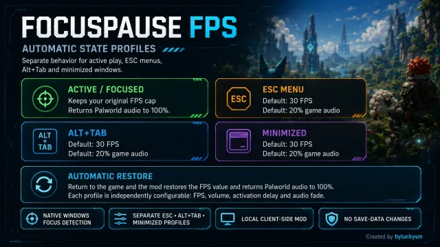 FocusPauseFPS - 自动帧率与音频控制