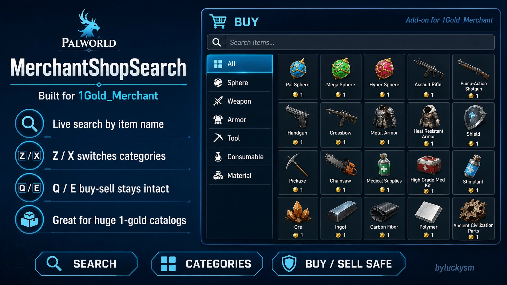 商户搜索与分类 - 1Gold_Merchant 附加组件